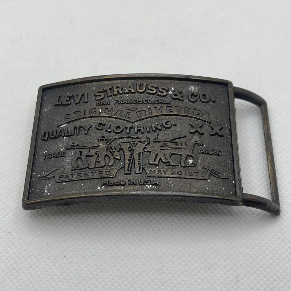 Levi Strauss & Co Belt Buckle Two Horse Logo Vintage